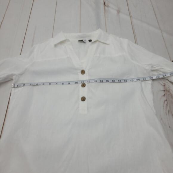 Saks Fifth Avenue 100% linen popover tunic top mini dress lagenlook - Picture 4 of 8